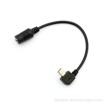 3.5mm Female to 5 Pin Mini USB Male Microphone Adapter Cable for Sport Digital Camera